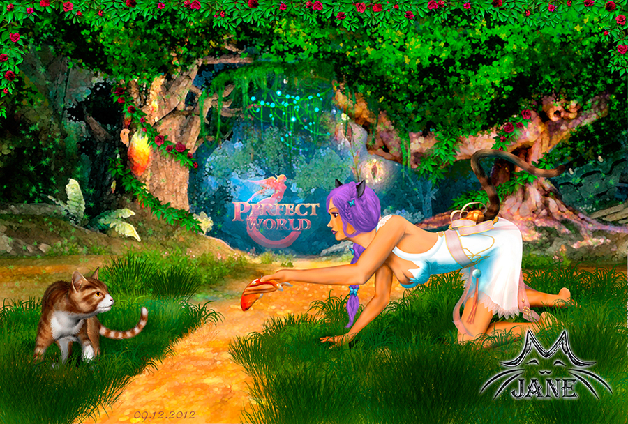 Друидка приручает кота (конкурсная работа)